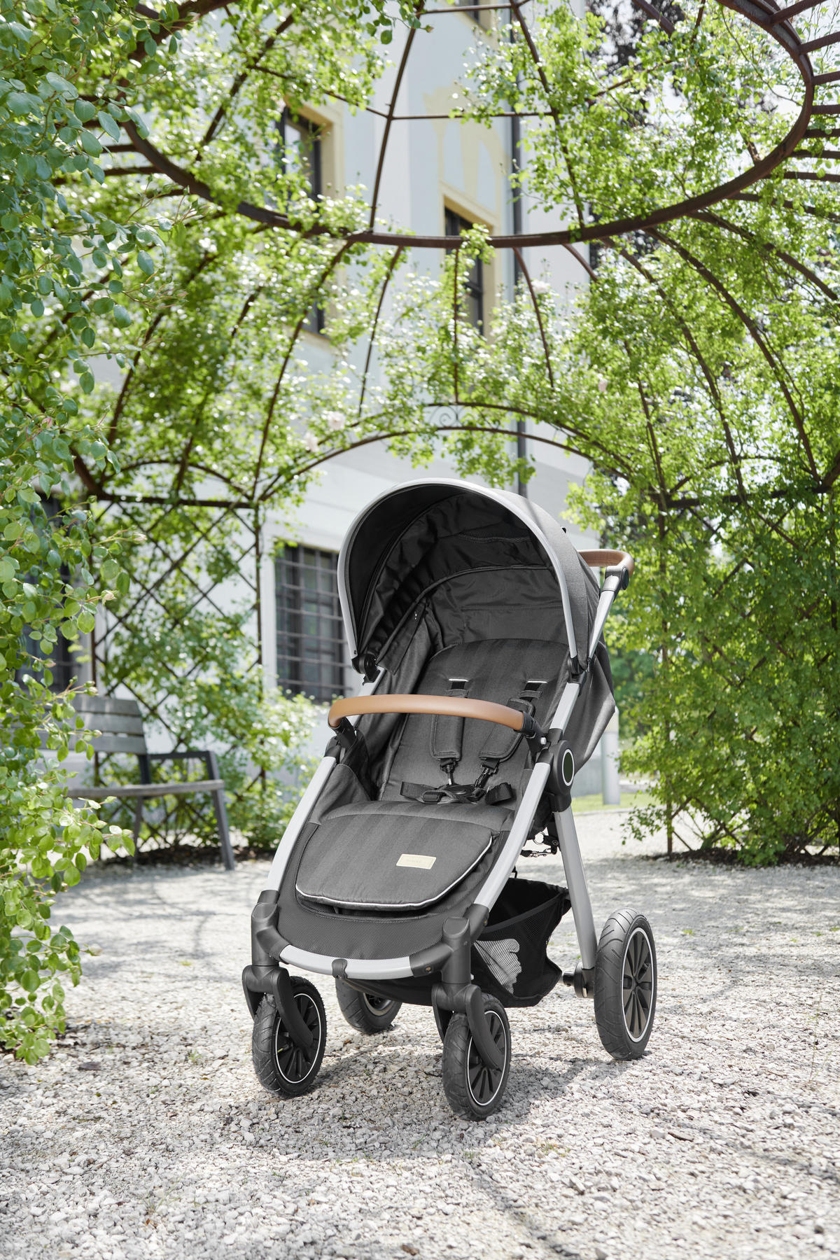 BUGGY Smart  - Dunkelgrau/Alufarben, Trend, Textil/Metall (115/56/105cm) - Jimmylee