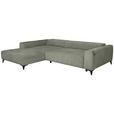 ECKSOFA  in Chenille Mintgrün  222/279 cm  - Schwarz/Mintgrün, KONVENTIONELL, Kunststoff/Textil (222/279cm) - Hom`in