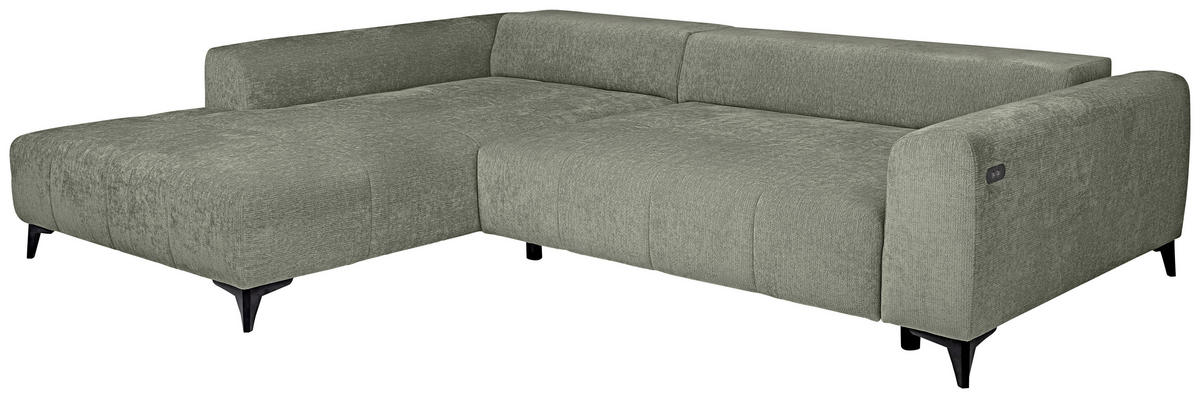 HÖRNSOFFA i chenille mintgrön  - mintgrön/svart, Klassisk, textil/plast (222/279cm) - MID.YOU