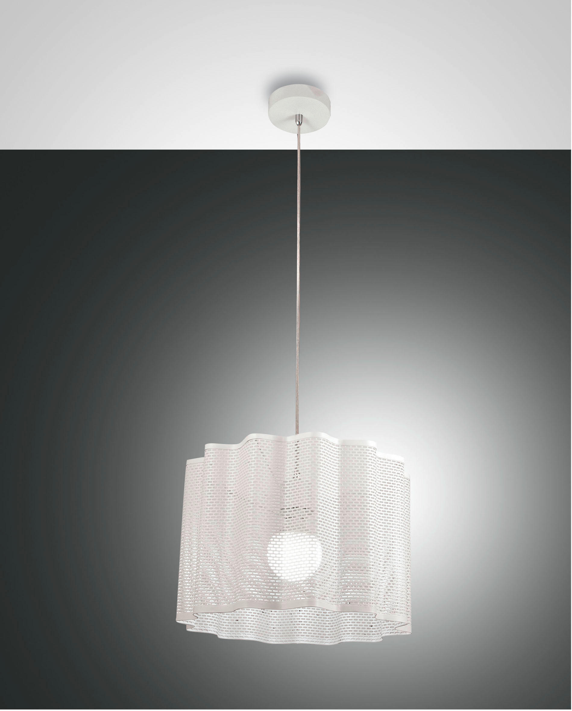 HÄNGELEUCHTE Glicine 40/200 cm   - Weiß, Basics, Metall (40/200cm) - Fabas Luce