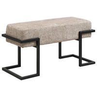 SITZBANK 80/42/33 cm Webstoff Schwarz, Beige  - Beige/Schwarz, Design, Textil/Metall (80/42/33cm) - Novel