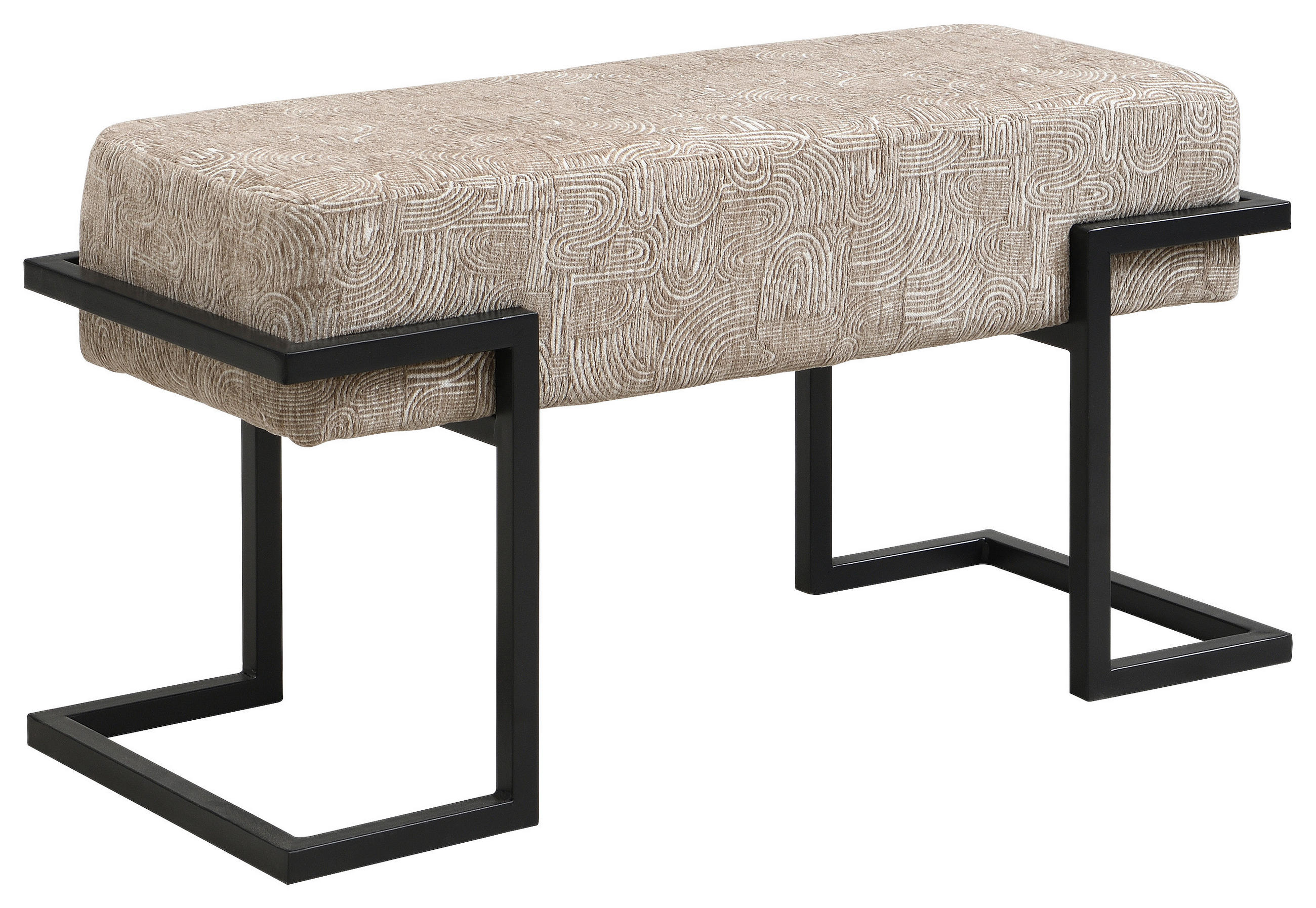 Novel Sitzbank Schwarz, Beige 80x42x33 cm