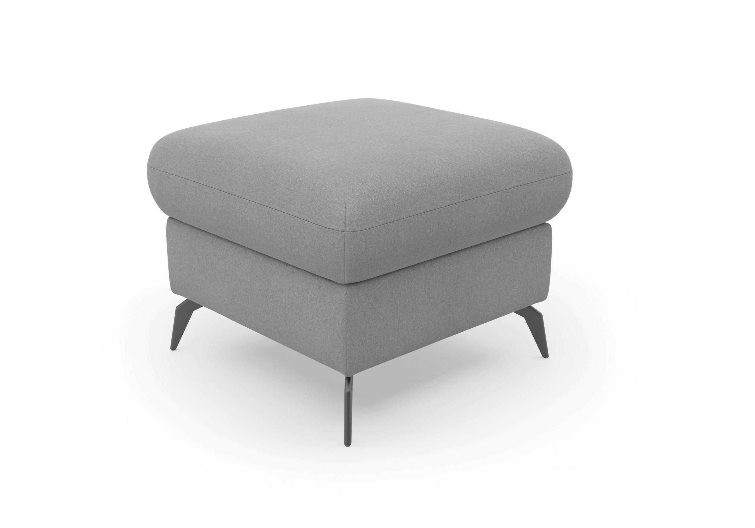 HOCKER Flachgewebe Grau  - Schwarz/Grau, KONVENTIONELL, Textil/Metall (58/50/58cm) - Sit & More