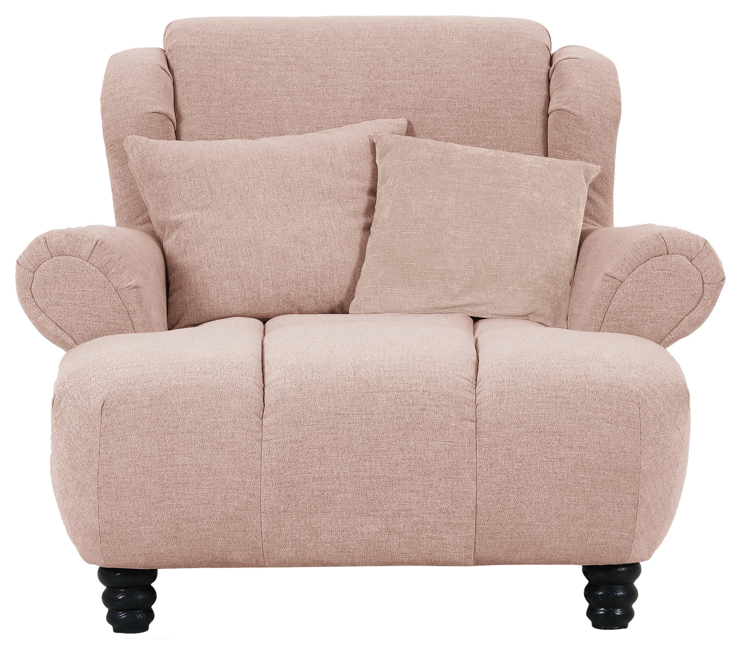XXL-SESSEL Flachgewebe Rosa    - Schwarz/Rosa, KONVENTIONELL, Holz/Textil (125/100/140cm) - Carryhome