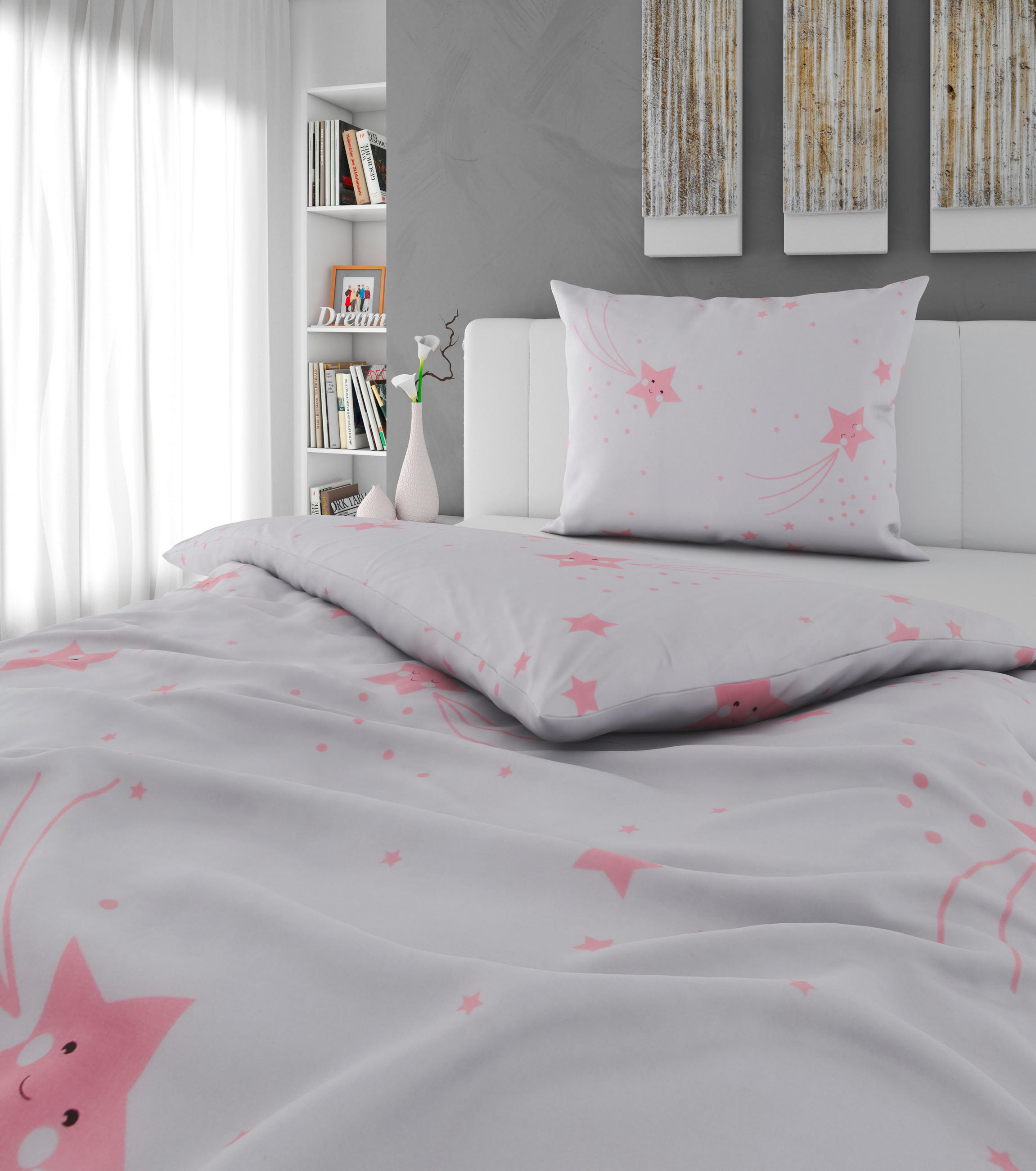 BABYBETTWÄSCHE 100/135 cm  - Rosa/Weiß, Basics, Textil (100/135cm) - My Baby Lou