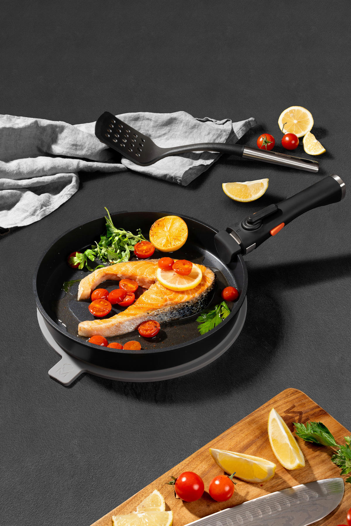 KOCHTOPFSET 10-teilig  - Schwarz, Basics, Glas/Metall (30.3/32/32.6cm) - Masterpro