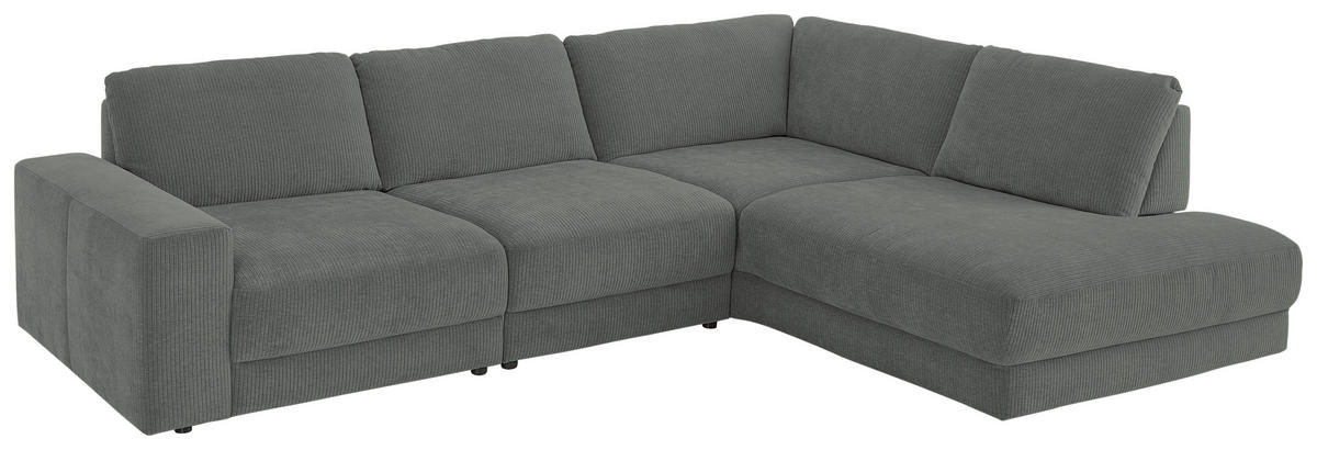 ECKSOFA in Chenille, Jacquard Grau  316/242 cm  - Schwarz/Grau, Design, Kunststoff/Textil (316/242cm) - Niels Andersson