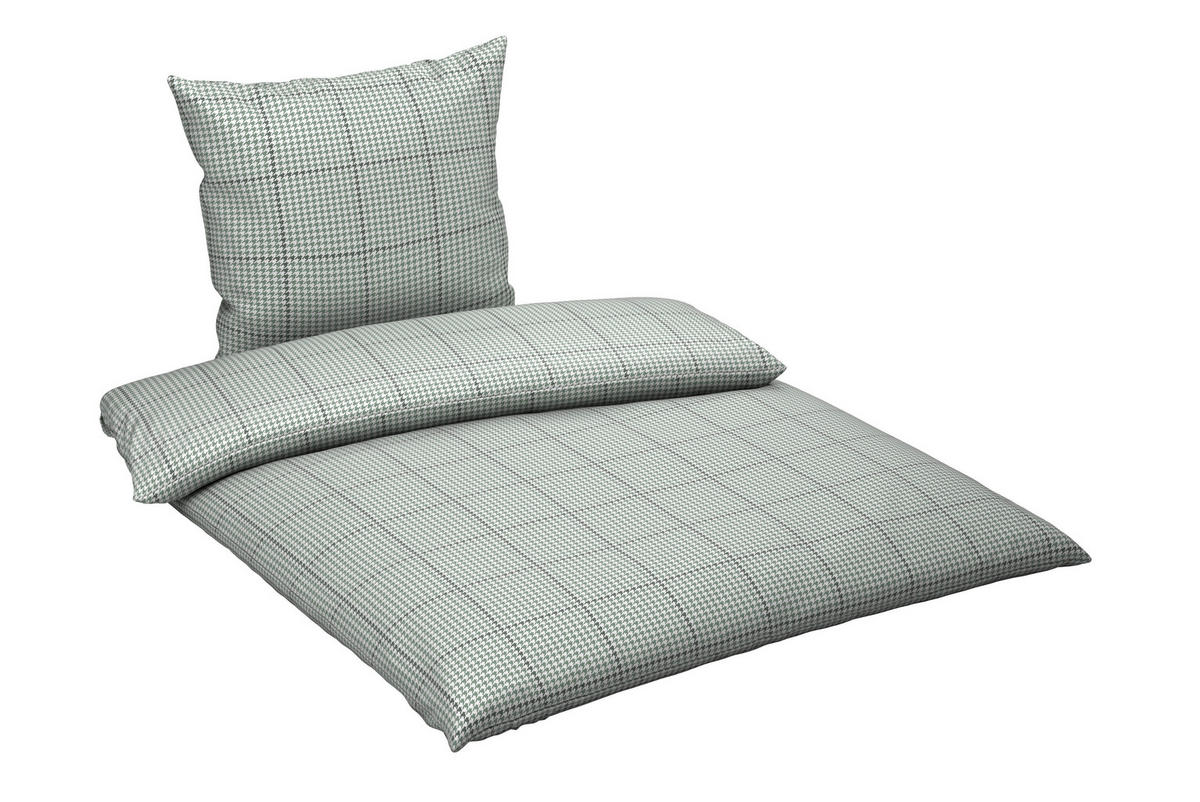 BETTWÄSCHE 3-teilig Satin 200/200 cm  - Salbeigrün, Textil (200/200cm) - Bio:Vio
