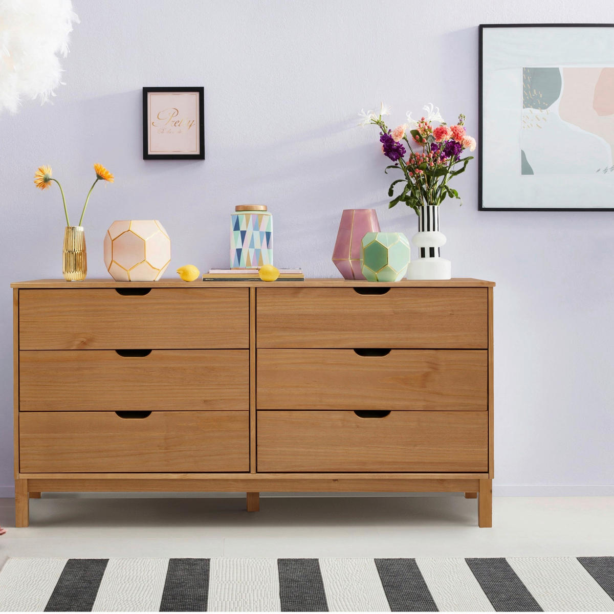 KOMMODE POZNAN, 150/75/39 cm, 6 Schublade(n)  - Naturfarben, Design, Holz (150/75/39cm) - Livetastic