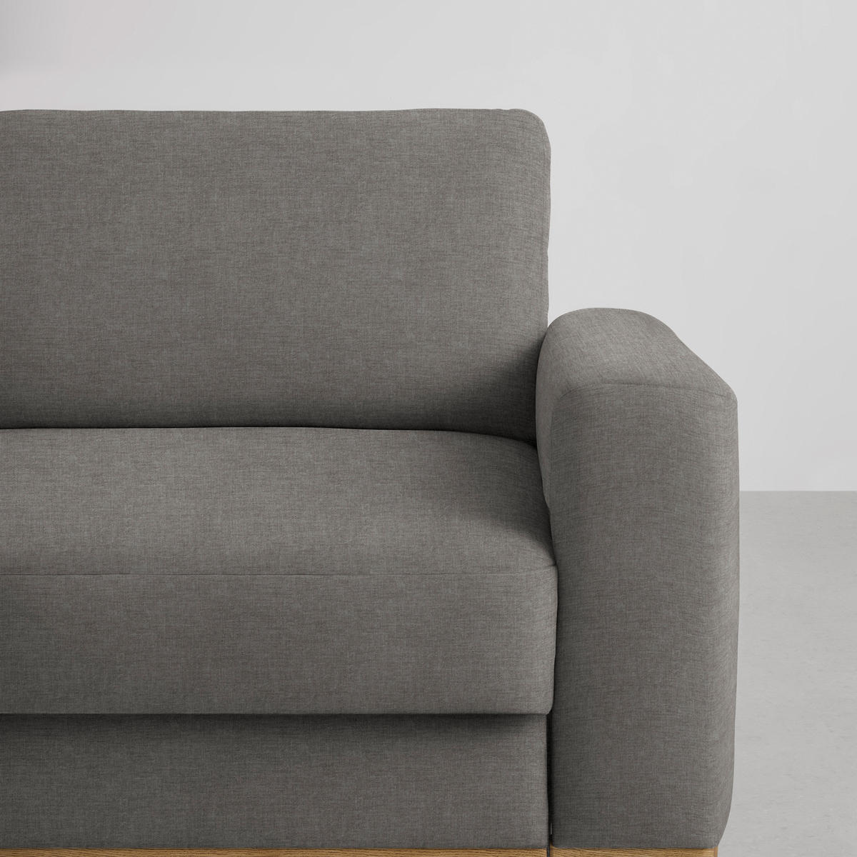 ECKSOFA in Chenille Taupe  - Taupe/Schwarz, Konventionell, Holz/Textil (167/234cm) - MID.YOU