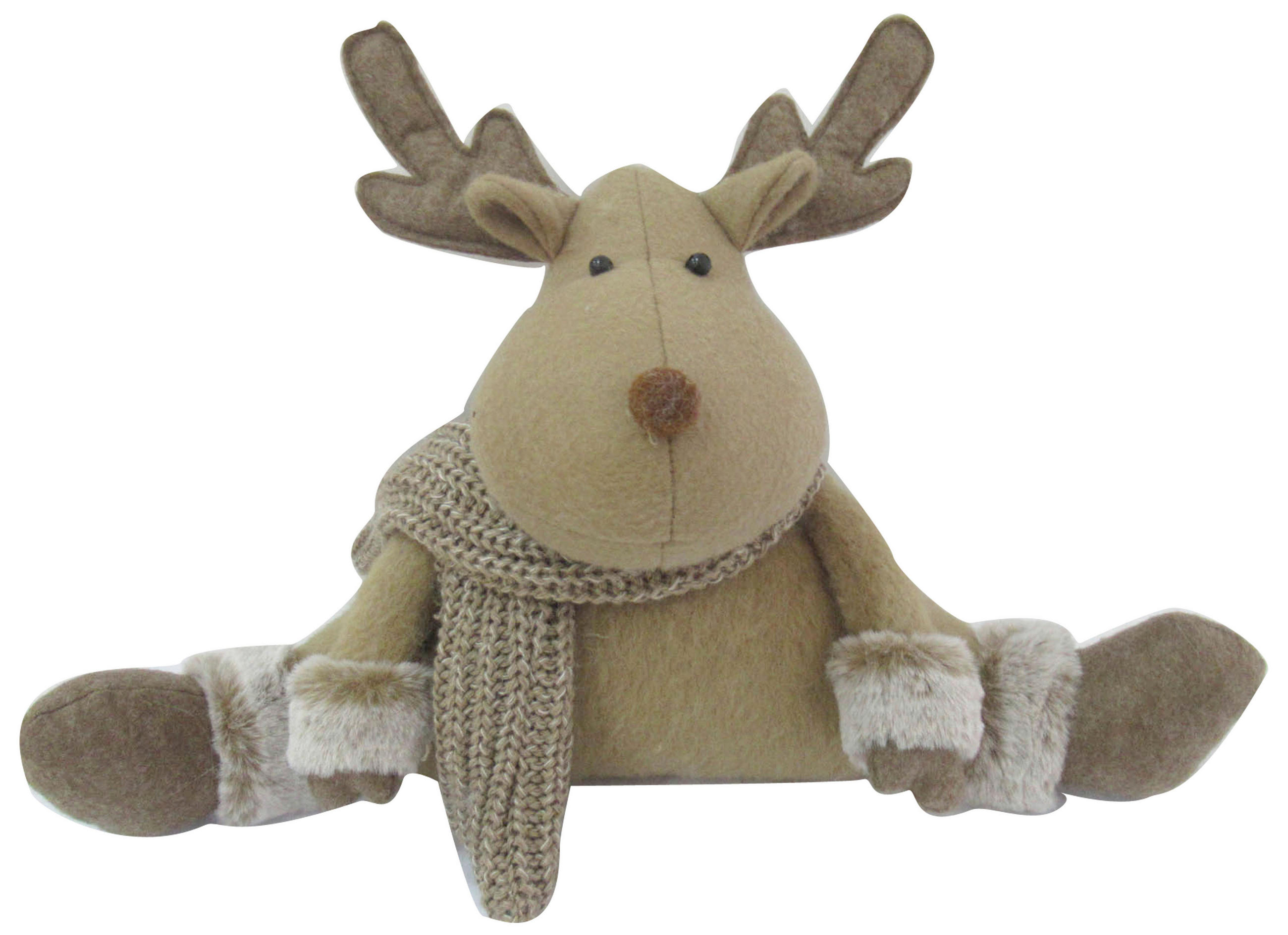 REN DECORATIV - maro, Lifestyle, plastic/textil (46/26/13cm) - X-Mas