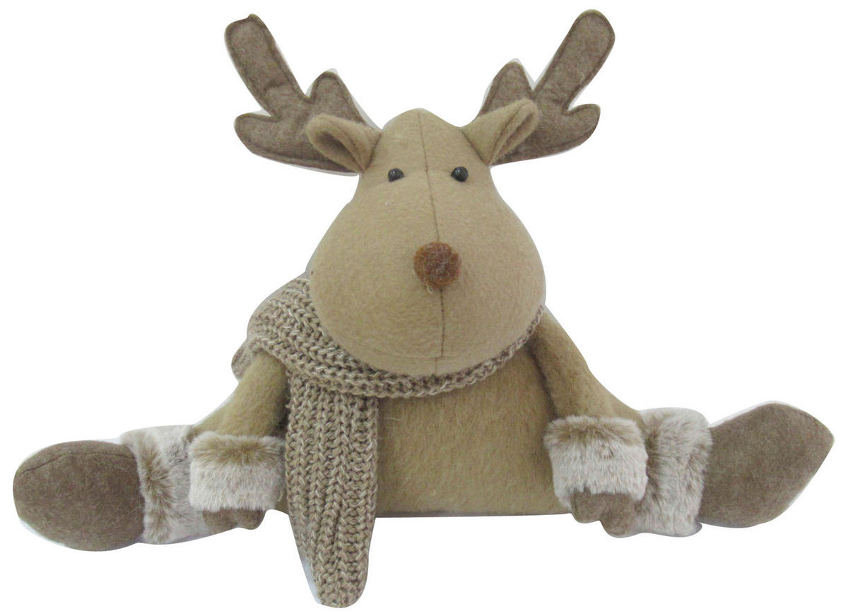 REN DECORATIV - maro, Lifestyle, plastic/textil (46/26/13cm) - X-Mas