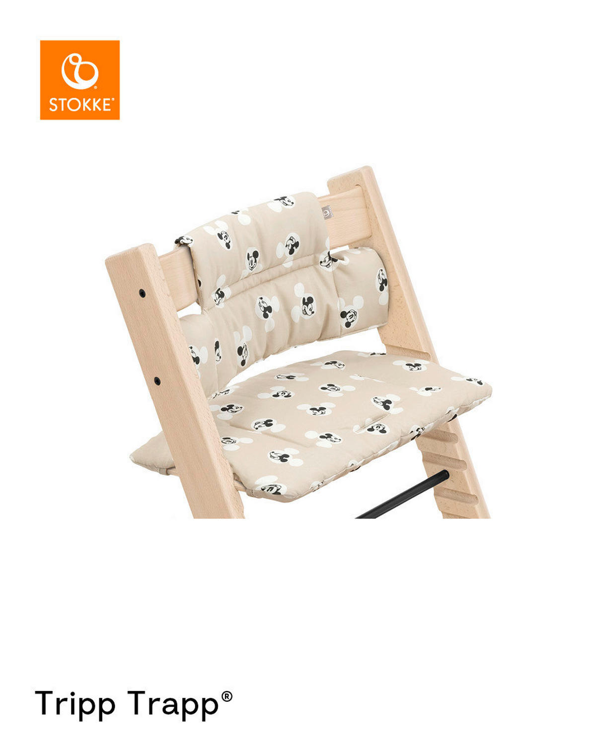 BLAZINA ZA STOL ZA HRANJENJE - črna/bela, Basics, tekstil (28/21/7cm) - Stokke