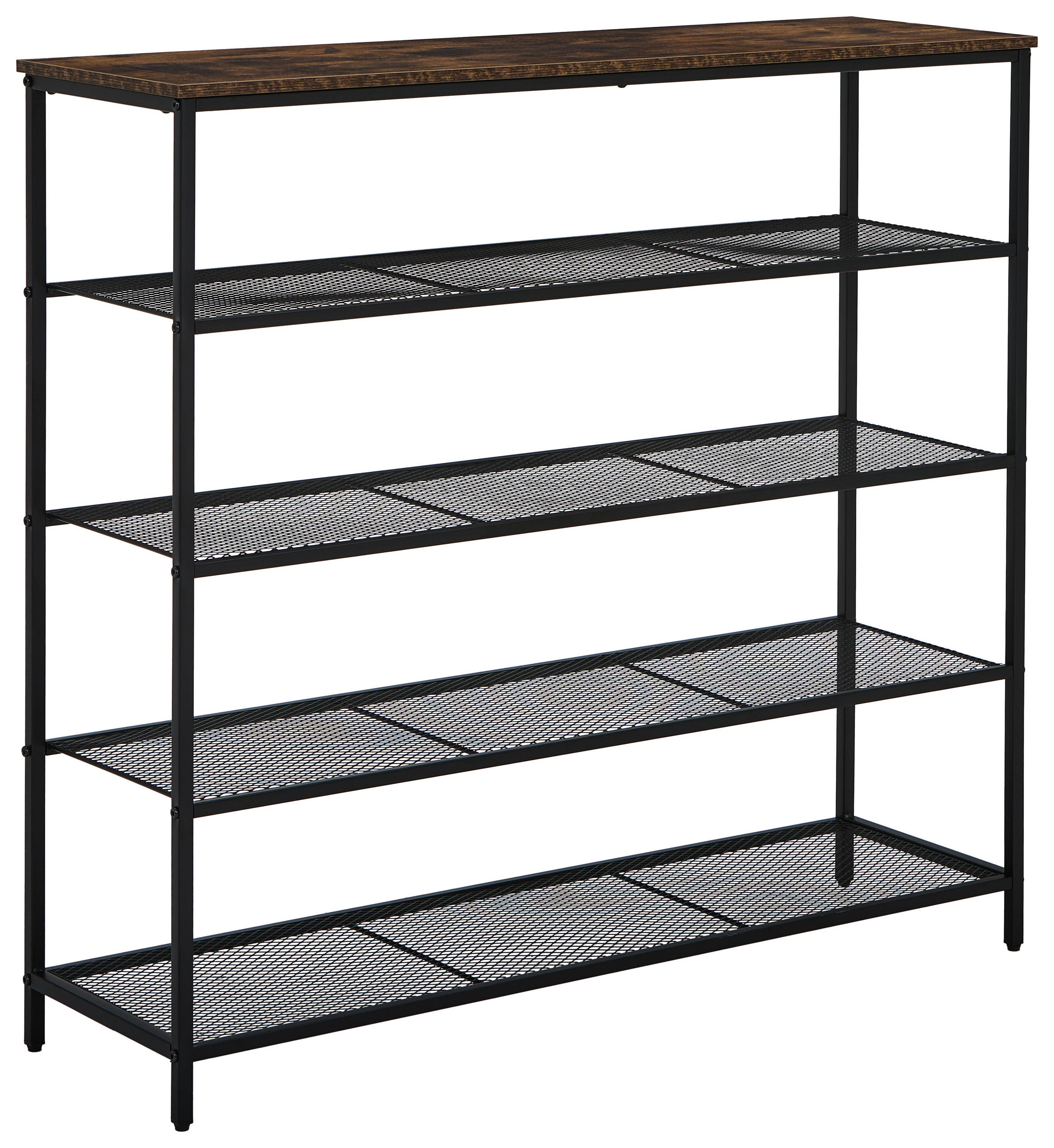 SCHUHREGAL Naturfarben, Schwarz  - Schwarz/Naturfarben, Basics, Holzwerkstoff/Metall (93,3/100/30cm) - Xora