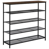 SCHUHREGAL Naturfarben, Schwarz  - Schwarz/Naturfarben, Basics, Holzwerkstoff/Metall (93,3/100/30cm) - Xora