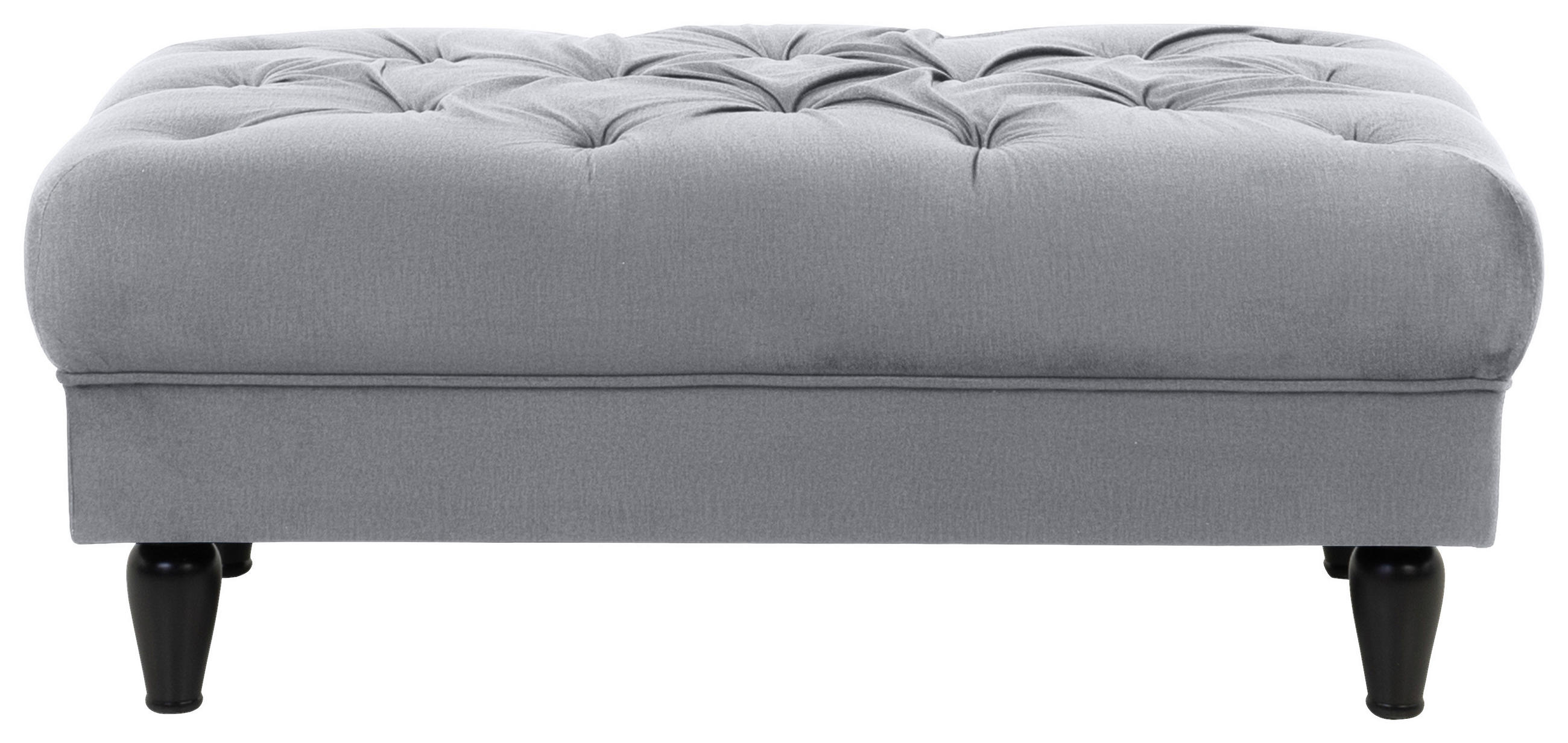 HOCKER Velours Grau  - Schwarz/Grau, Design, Holz/Textil (110/44/56cm) - MID.YOU