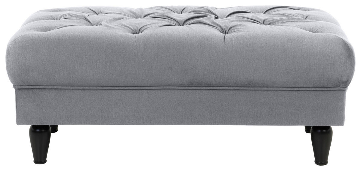 HOCKER Velours Grau  - Schwarz/Grau, Design, Holz/Textil (110/44/56cm) - MID.YOU