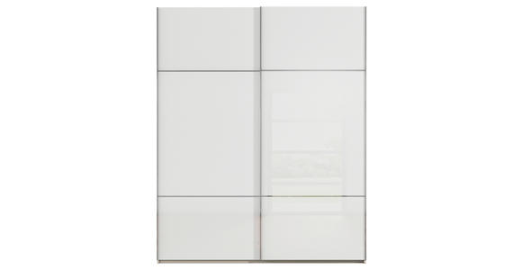 SCHWEBETÜRENSCHRANK in Weiß, Champagner - Chromfarben/Champagner, KONVENTIONELL, Glas/Holzwerkstoff (201/223/67cm) - Novel