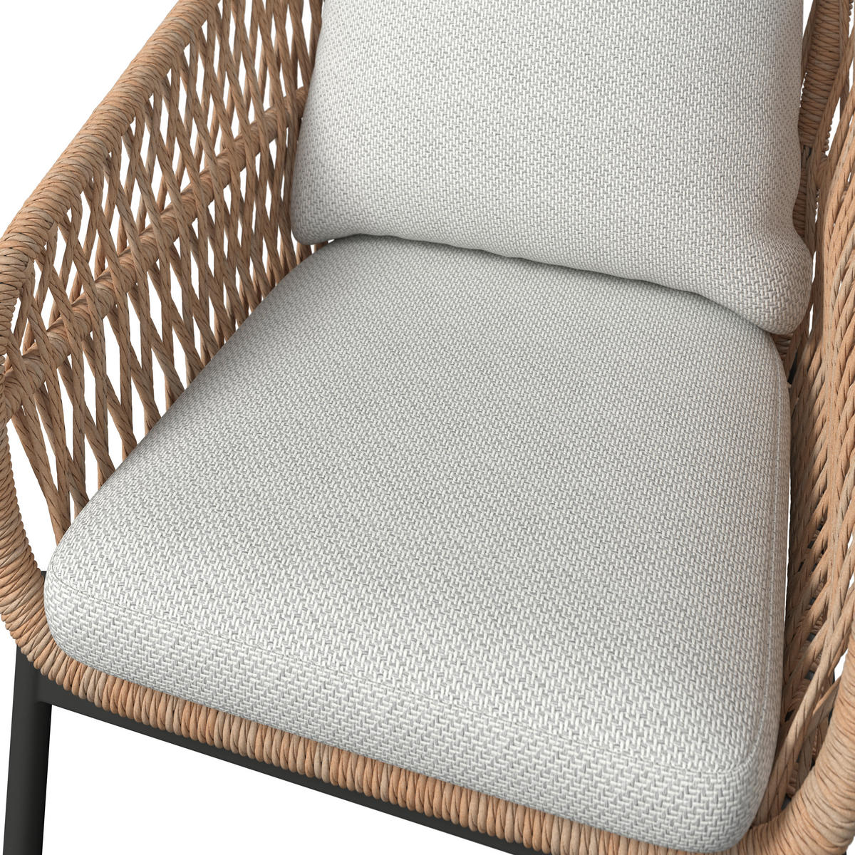 GARTENSTUHL Aluminium Anthrazit, Naturfarben, Hellgrau  - Anthrazit/Hellgrau, Basics, Kunststoff/Textil (63/80/61cm) - Ambia Garden