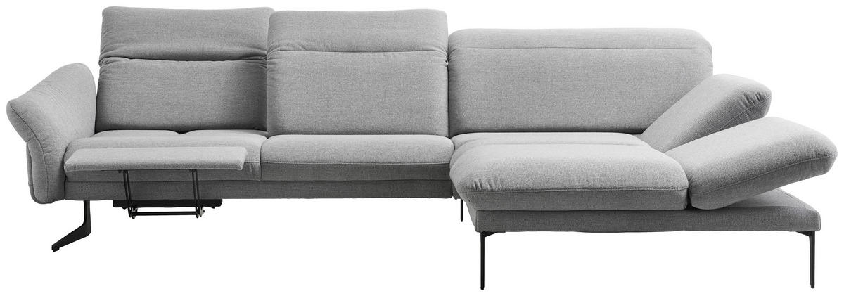 ECKSOFA in Webstoff Hellgrau  - Anthrazit/Hellgrau, Design, Textil/Metall (299/203cm) - Himolla