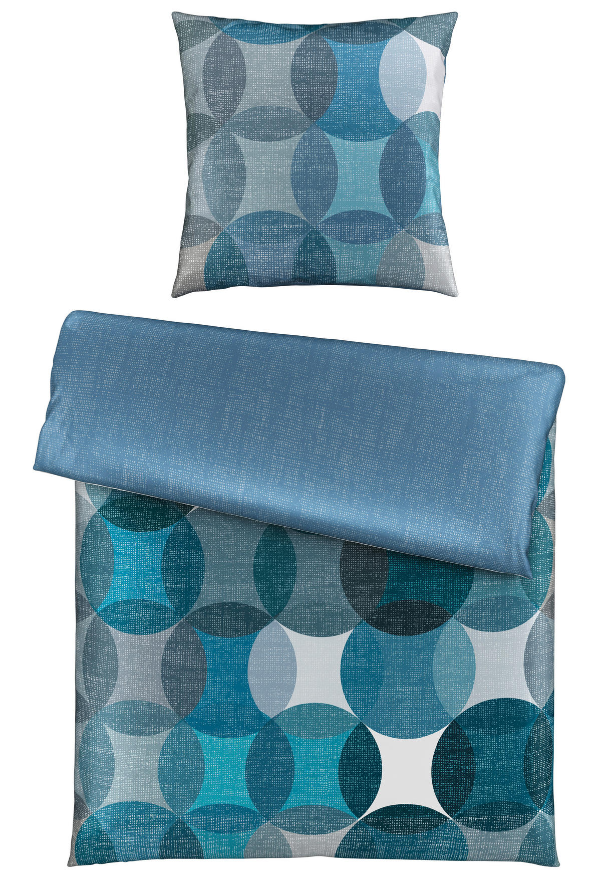 WENDEBETTWÄSCHE Satin 135/200 cm  - Blau, Design, Textil (135/200cm) - Novel