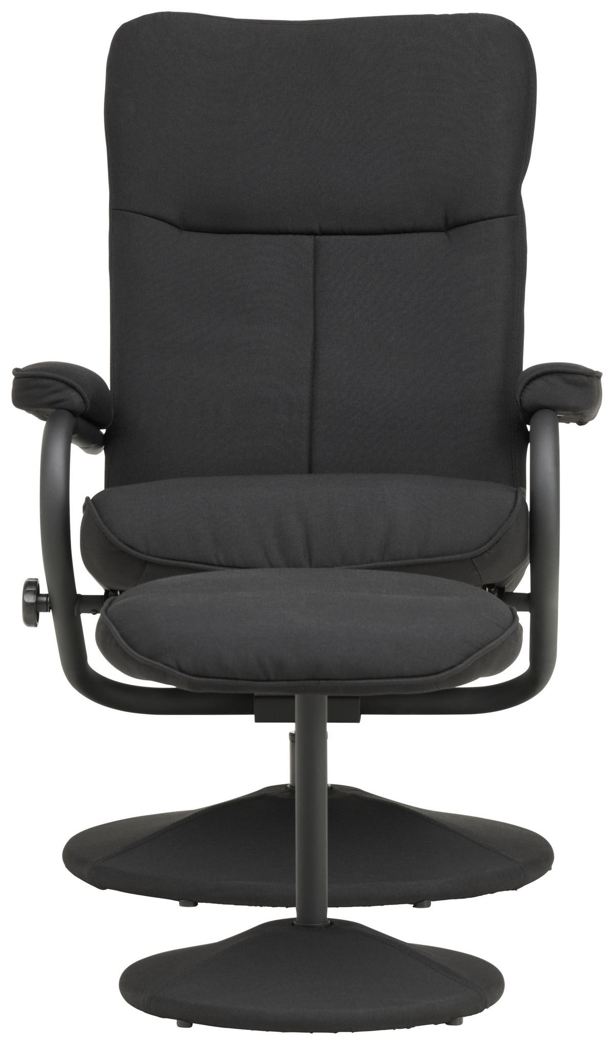 RELAXAČNÍ KŘESLO S TABURETEM, textil, černá - černá, Moderní, kov/textil (68/96.5/76cm) - P & B