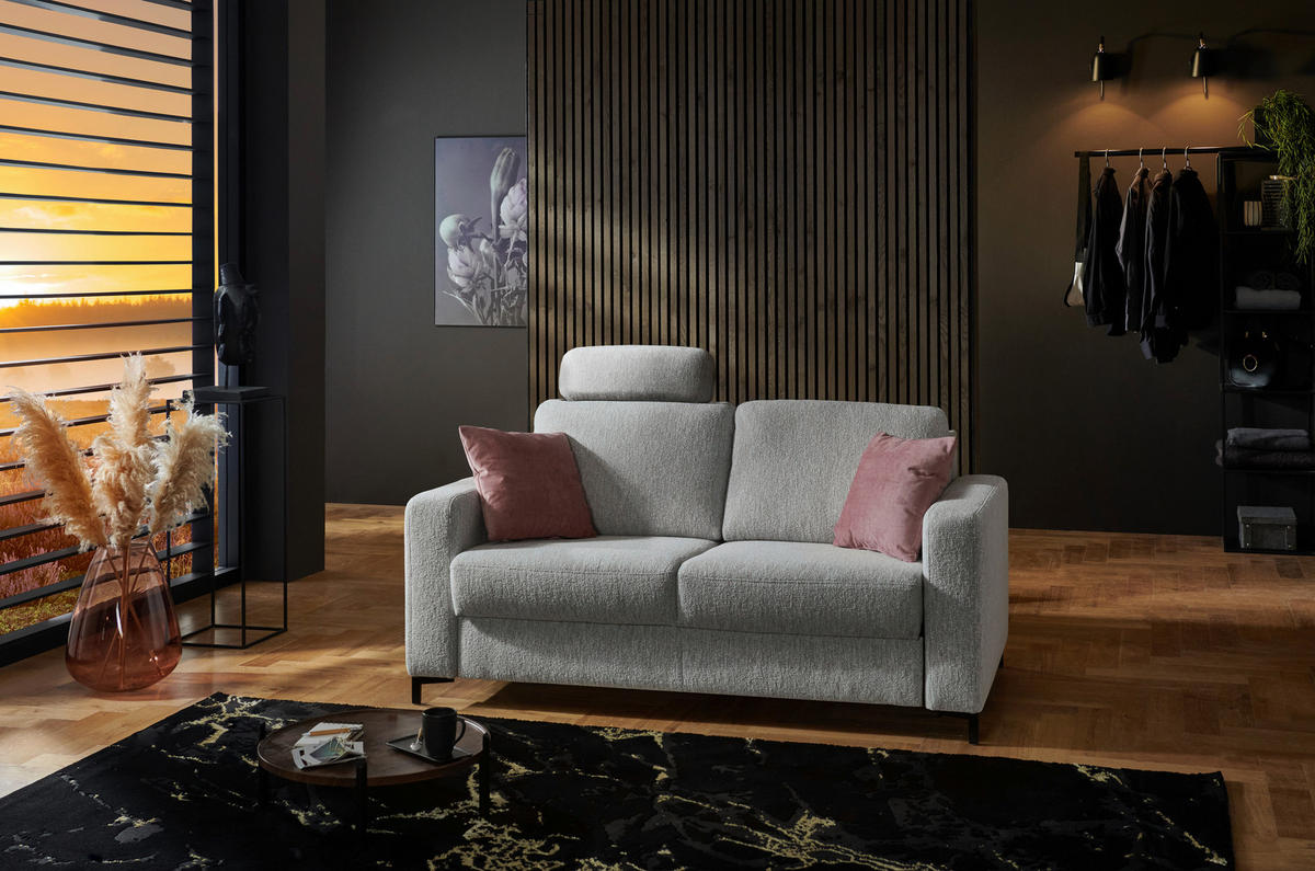 SCHLAFSOFA in Textil Ecru  - Ecru/Schwarz, Konventionell, Textil/Metall (196/87/103cm) - Dieter Knoll