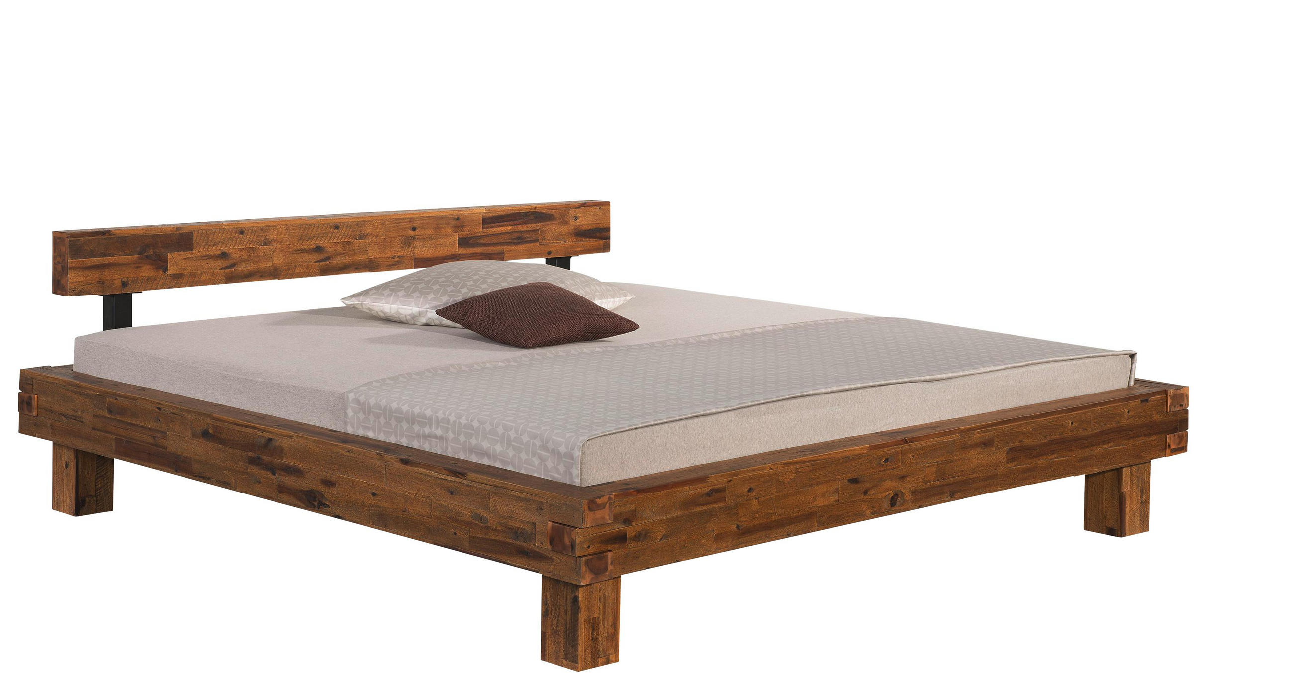 Balkenbett 180/200 cm in Akaziefarben