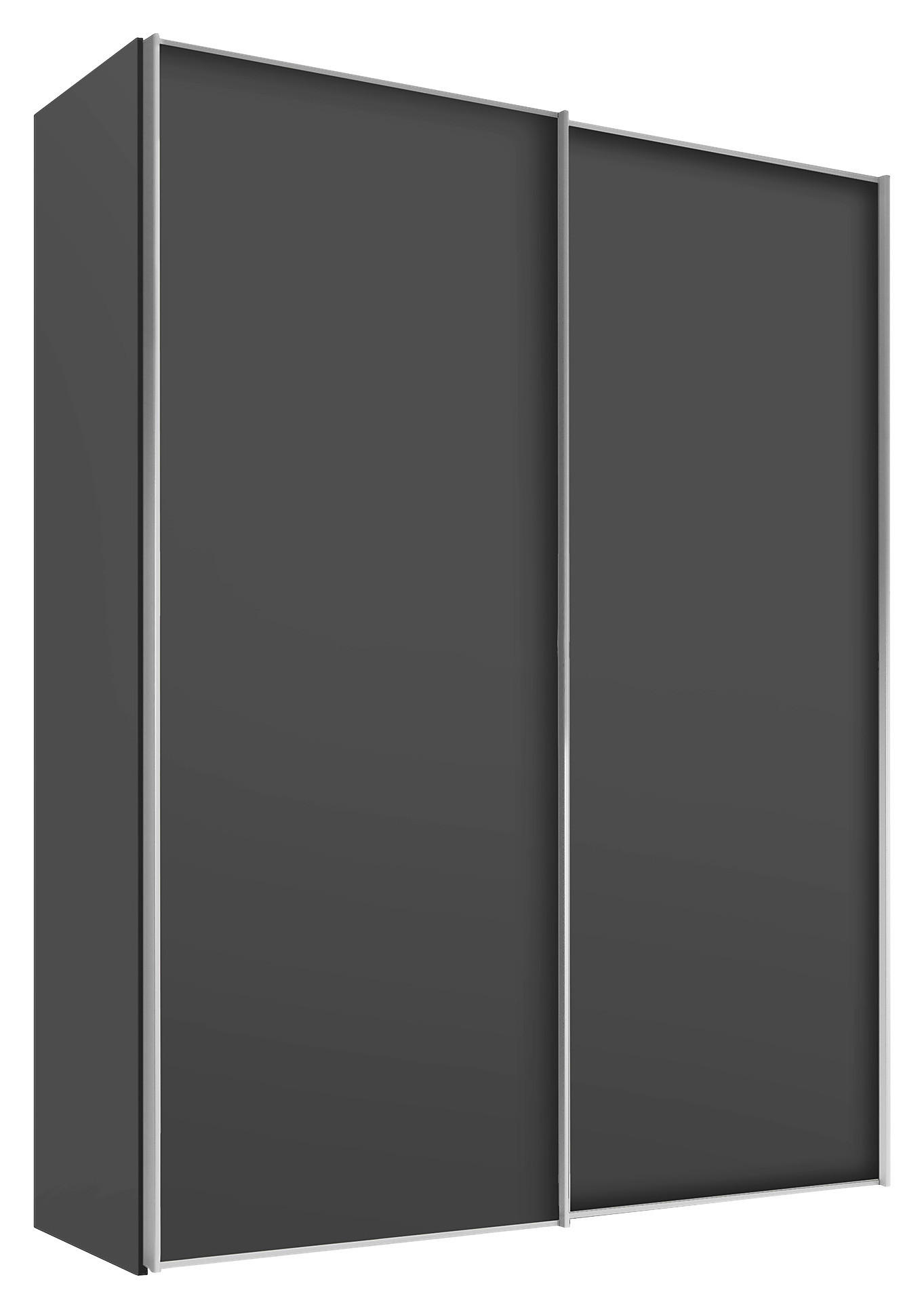 SCHWEBETÜRENSCHRANK in Anthrazit  - Anthrazit/Alufarben, Design, Holzwerkstoff/Metall (225/222/68cm) - Moderano