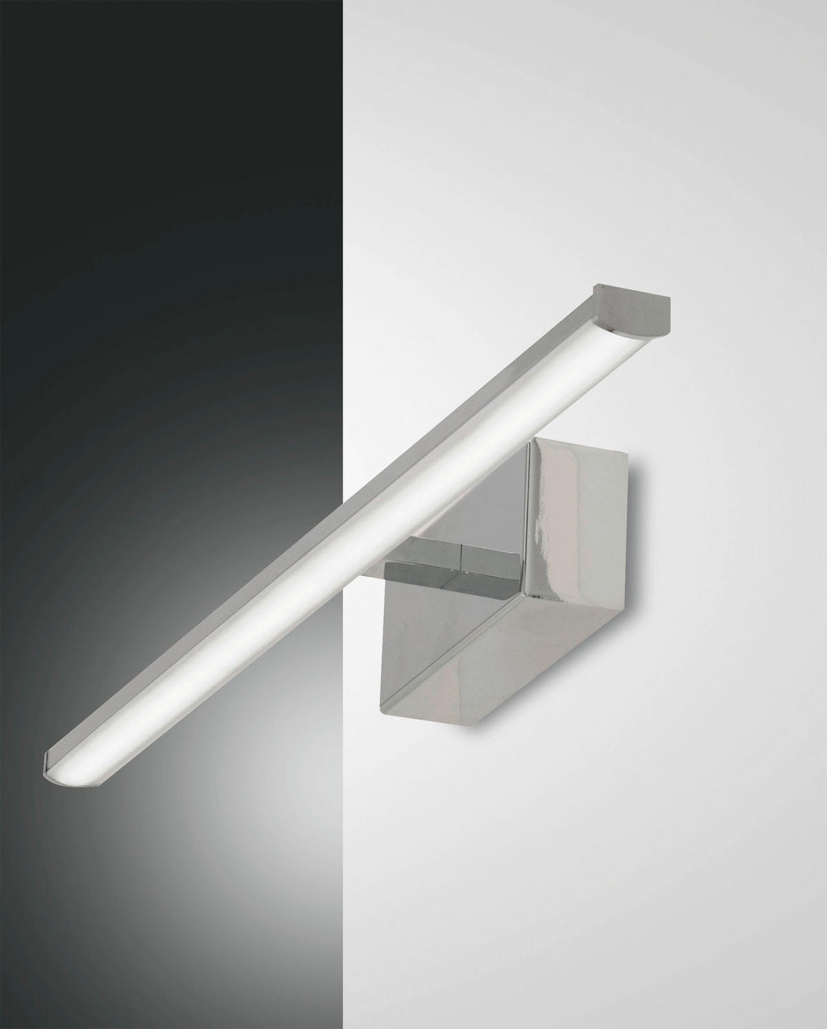 LED-WANDLEUCHTE 50/9,5/5,5 cm   - Chromfarben, Basics, Kunststoff/Metall (50/9,5/5,5cm) - Fabas Luce