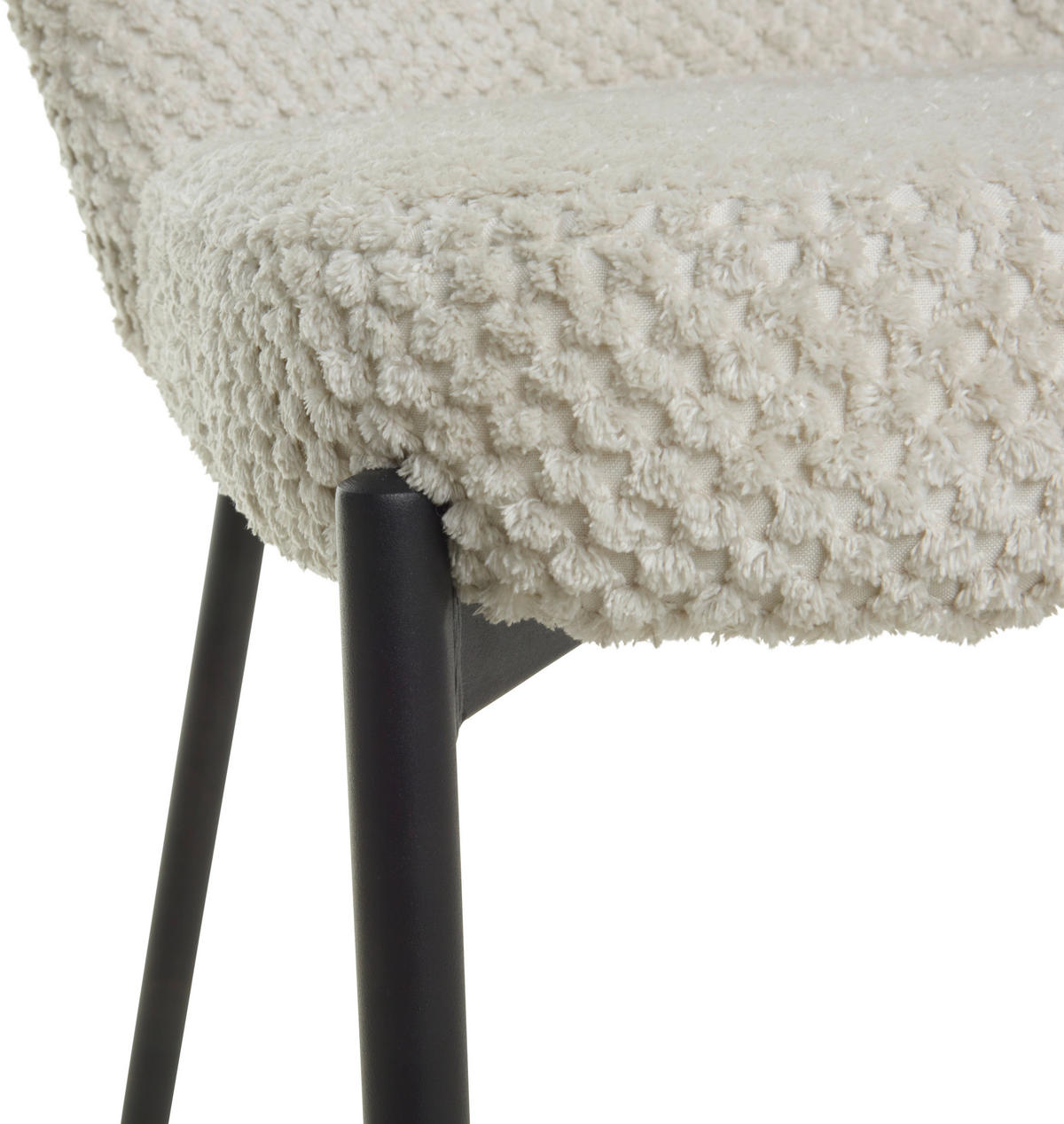 STUHL Struktur Beige Pappel Sperrholz  - Beige/Schwarz, LIFESTYLE, Holz/Textil (55/79/59cm) - Livetastic