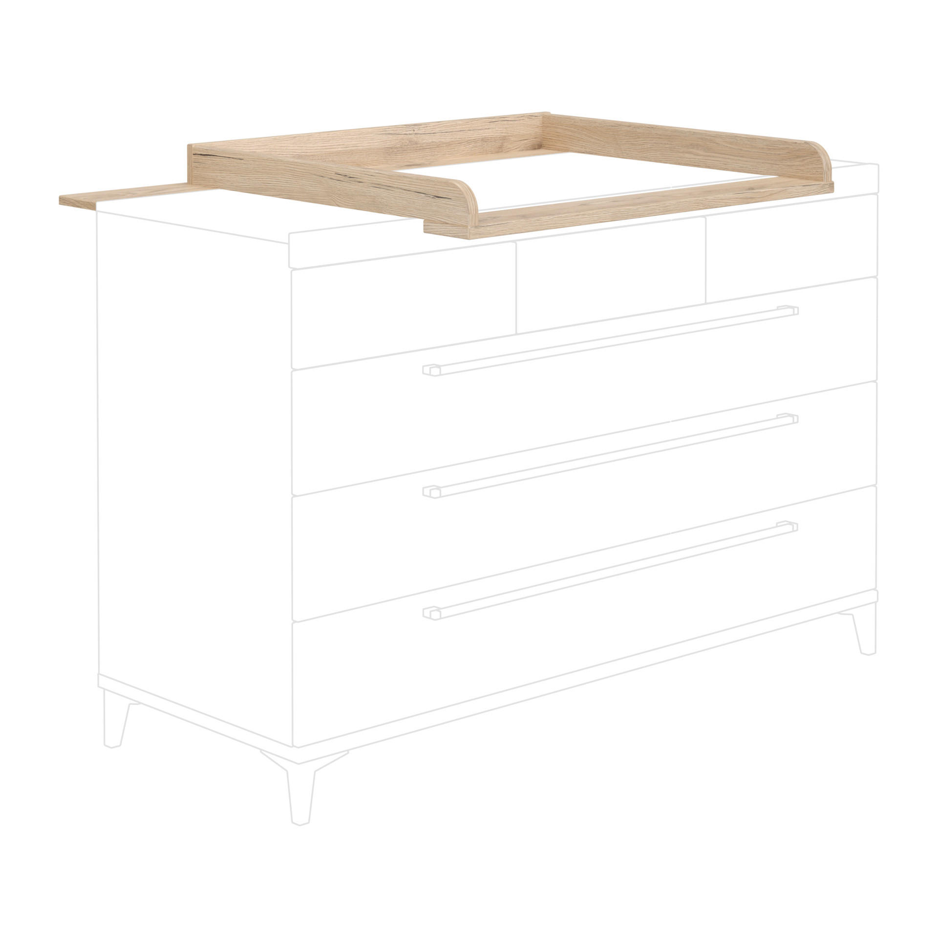 PELENKÁZÓFELTÉT Remo - tölgyfa/fehér, Basics, faalapú anyag (141,2/9,4/78,7cm) - Paidi