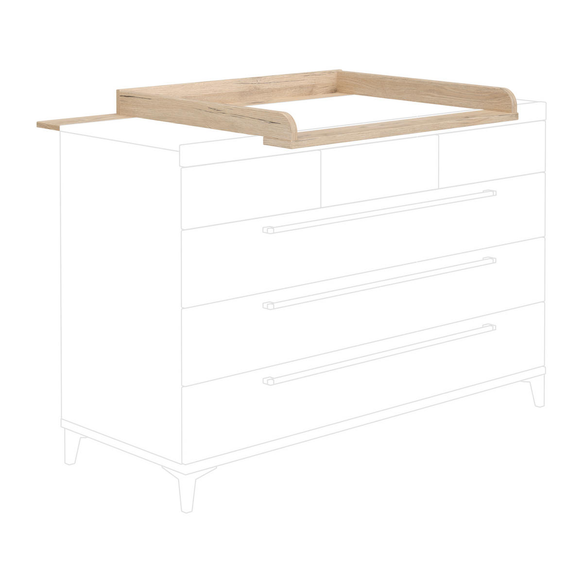 PELENKÁZÓFELTÉT Remo  - tölgyfa/fehér, Basics, faalapú anyag (141,2/9,4/78,7cm) - Paidi