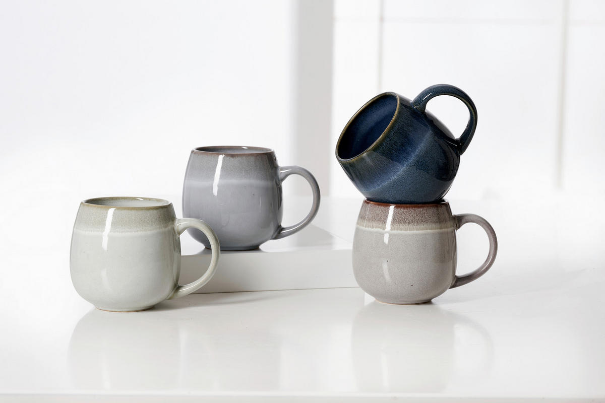 KAFFEEBECHER Hygge  475 ml   - Hellgrau/Grau, KONVENTIONELL, Keramik (13/9/10cm) - Ritzenhoff Breker