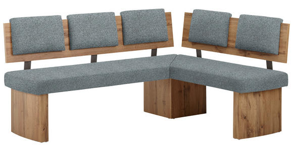 ECKBANK 195/155 cm  in Eichefarben, Blaugrau  - Eichefarben/Blaugrau, KONVENTIONELL, Holzwerkstoff/Textil (195/155cm) - Cantus