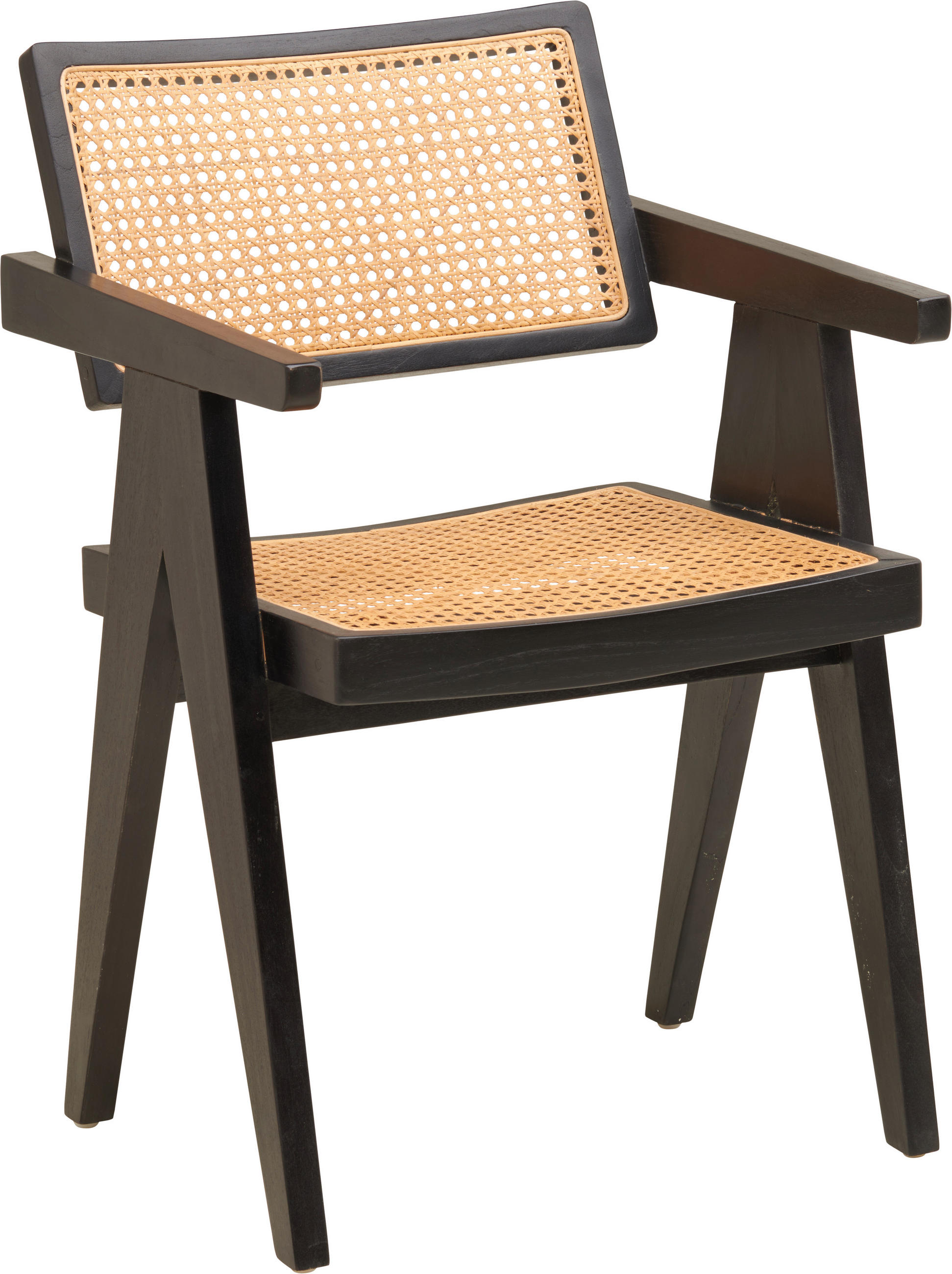 ARMLEHNSTUHL  in  - Schwarz/Naturfarben, MODERN, Holz (58/80/55cm) - Livetastic