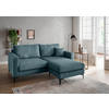 ECKSOFA in Cord Petrol  - Petrol/Schwarz, Basics, Textil/Metall (204/153cm) - Livetastic