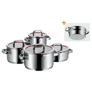 KOCHTOPFSET 5-teilig - Rot/Silberfarben, Design, Glas/Metall - WMF
