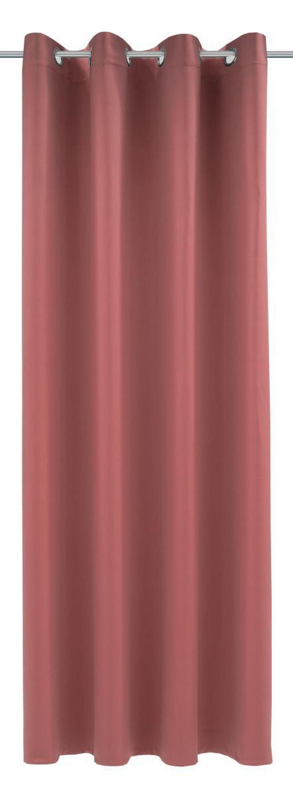 ZAVESA SA KARIKAMA svetlocrvena - svetlocrvena, Konvencionalno, tekstil (140/245cm) - Esposa