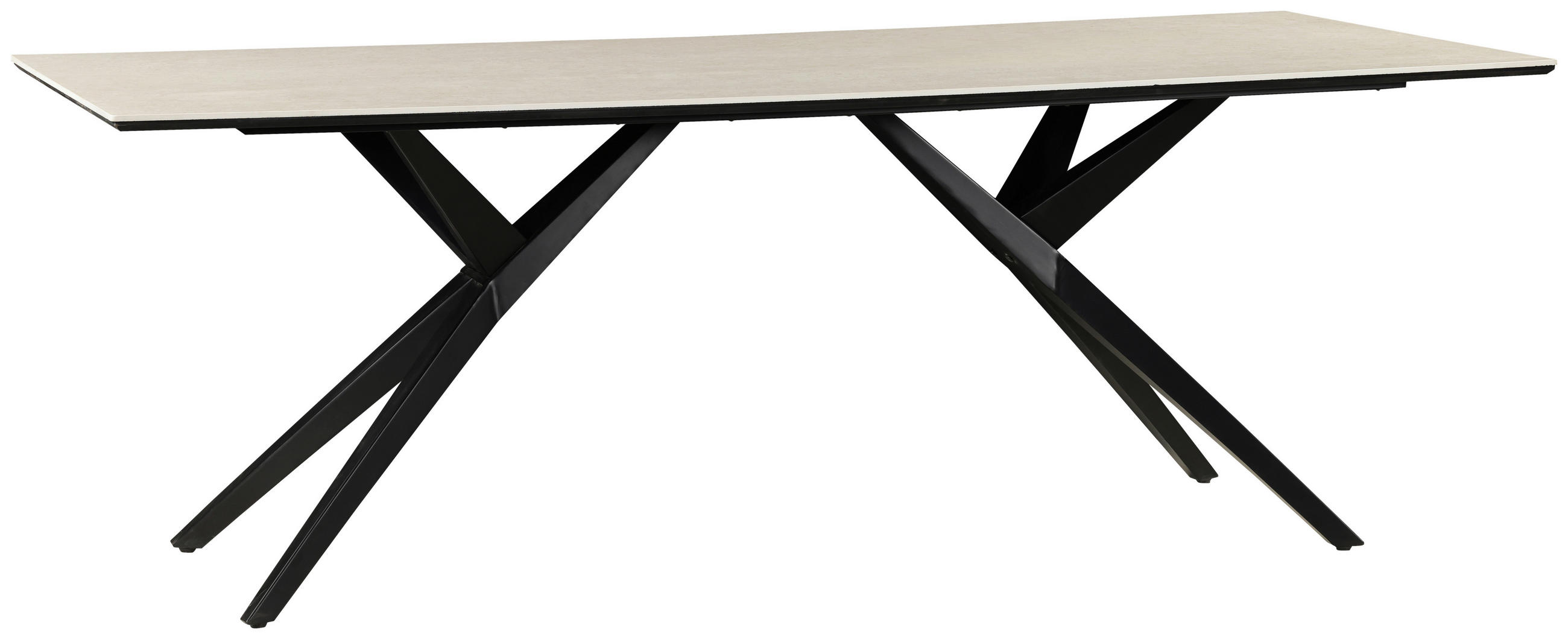 ESSTISCH 220/100/76 cm  Metall, Keramik rechteckig Schwarz, Weiß  - Schwarz/Weiß, Design, Keramik/Metall (220/100/76cm) - Novel