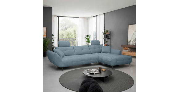 KOPFSTÜTZE - Blaugrau, KONVENTIONELL, Textil (55/28/18cm) - Hom`in