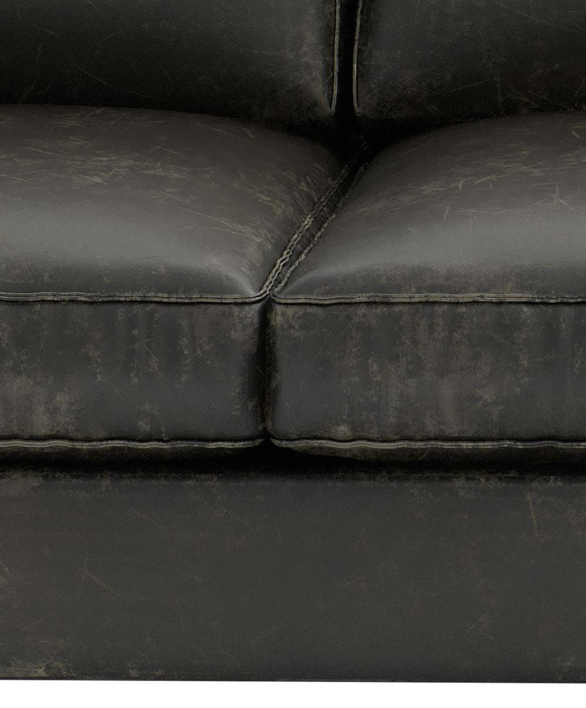 ECKSOFA in Lederlook, Flachgewebe Olivgrün  265/160 cm  - Schwarz/Olivgrün, Design, Textil/Metall (265/160cm) - Livetastic