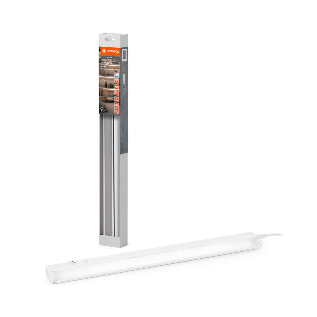 UNTERBAULEUCHTE - Weiß, Basics, Metall (55,7/6/2,4cm)