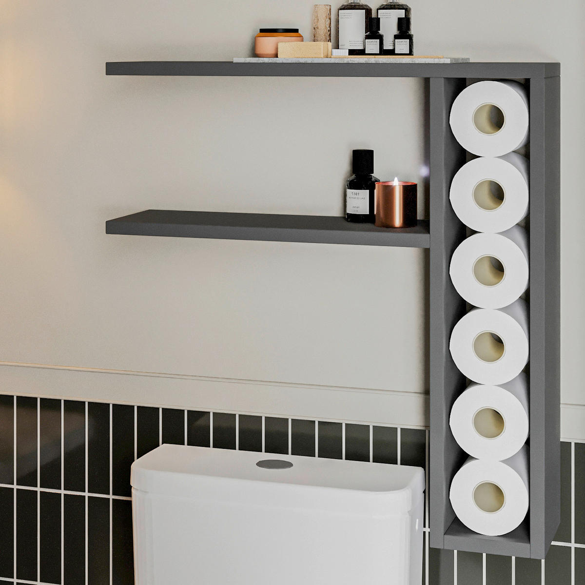 VÄGGHYLLPLAN 60/62/15 cm  - antracit, Design, trämaterial (60/62/15cm) - Livetastic