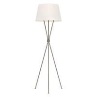 GOLVLAMPA Penny 47/139.7 cm    - nickelfärgad, Klassisk, metall/textil (47/139.7cm) - Elstead Lighting