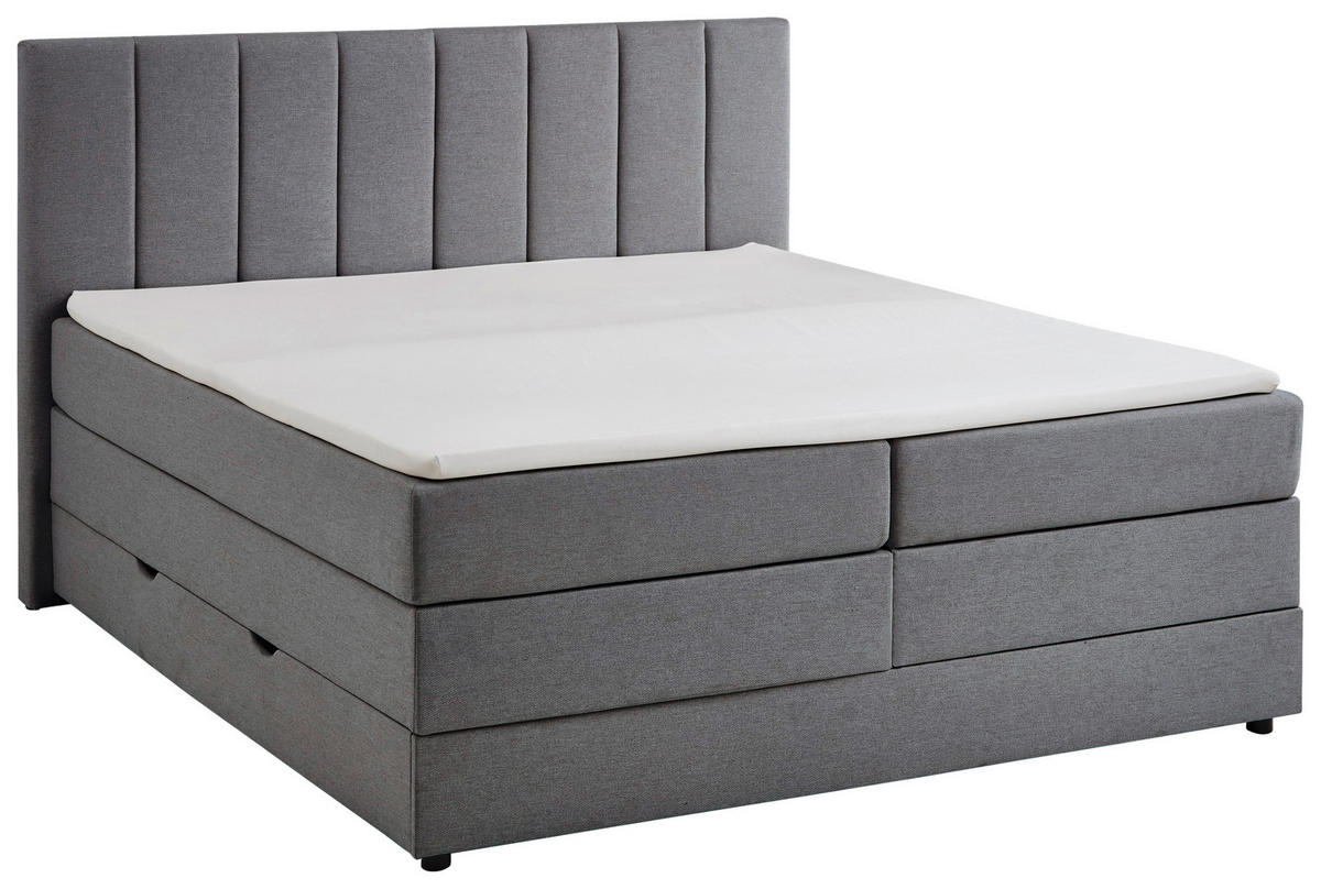 BOXBETT 180/200 cm  in Anthrazit  - Anthrazit/Schwarz, Basics, Holz/Textil (180/200cm) - Boxxx