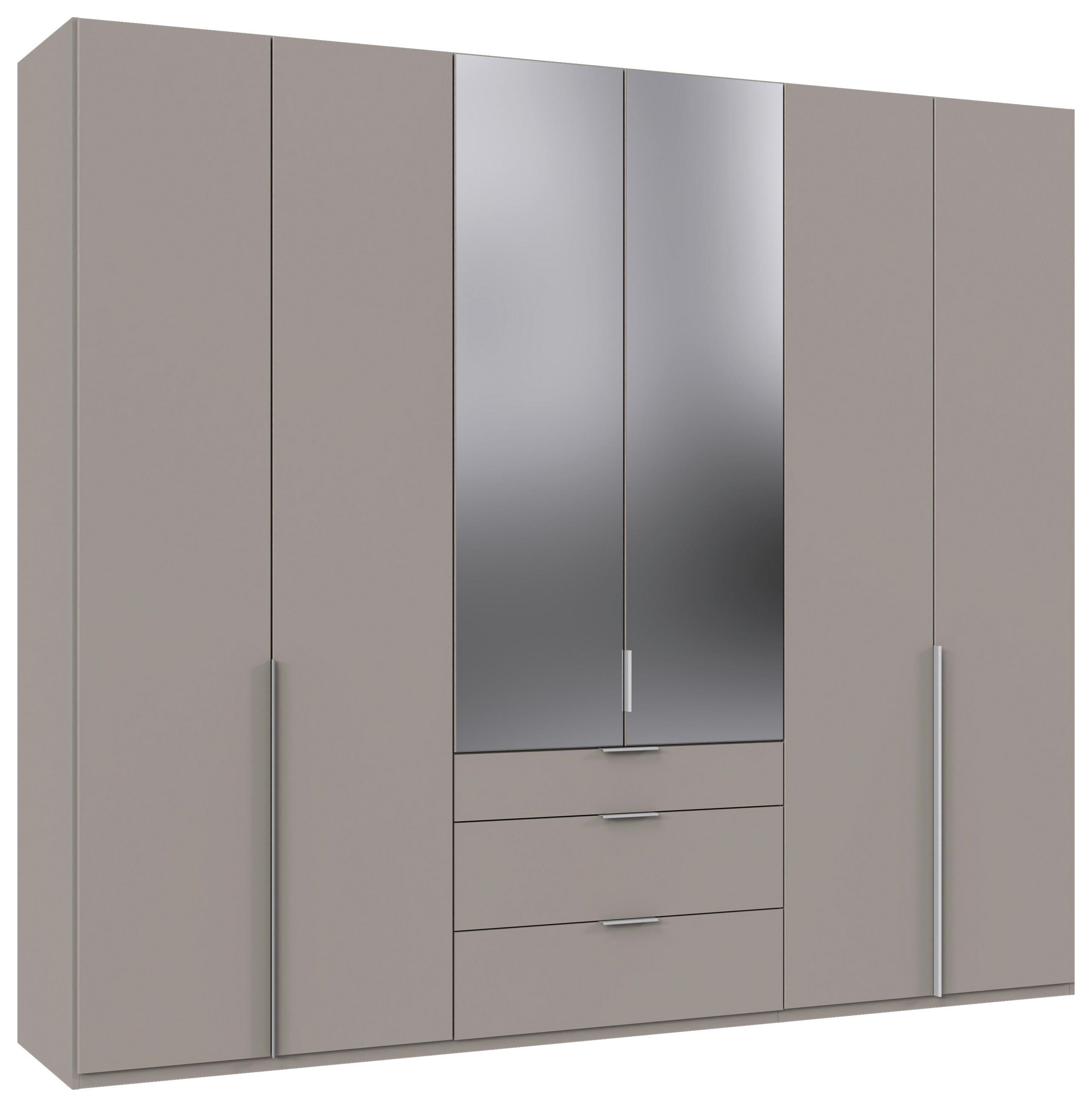 DREHTÜRENSCHRANK in Grau, Sahara  - Alufarben/Grau, Modern, Glas/Holzwerkstoff (270/236/58cm) - MID.YOU