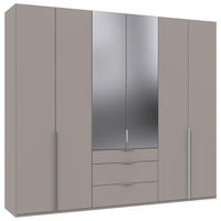 DREHTÜRENSCHRANK in Grau, Sahara  - Alufarben/Grau, Modern, Glas/Holzwerkstoff (270/236/58cm) - MID.YOU