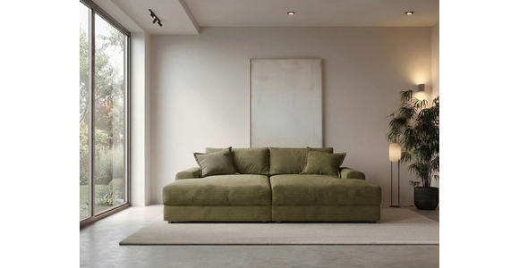 BIGSOFA Cord Olivgrün  - Schwarz/Olivgrün, MODERN, Kunststoff/Textil (234/93/190cm) - Carryhome