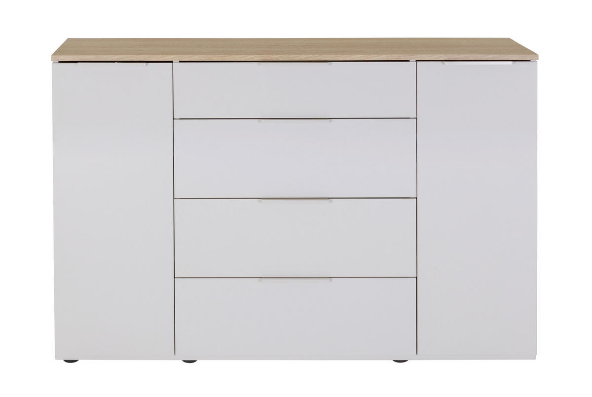 ŠIROKA KOMODA, barve hrasta, kašmir  - kašmir/barve hrasta, Moderno, kovina/leseni material (137,4/88,5/35,5cm) - Xora